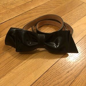 Kate Spade Black Patent Leather Bow Belt